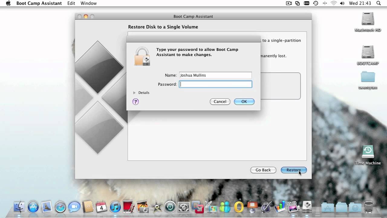 How to remove boot camp mac